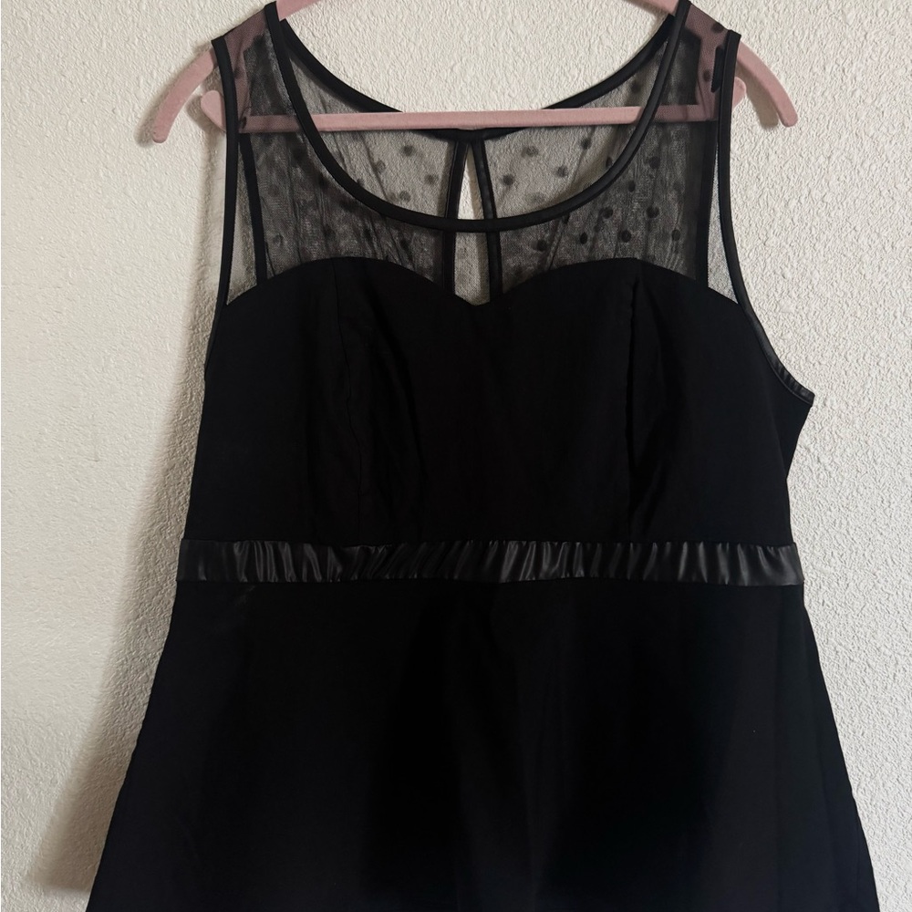 Torrid Black Sheer Polka Dot Blouse